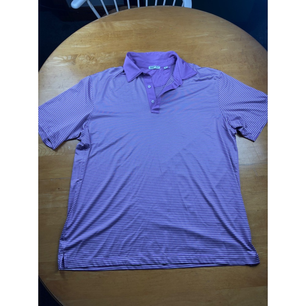 Bermuda Sands XP Mens XL Purple Striped Golf Polo Shirt North Star Logo Stretch